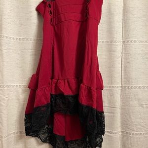Red wine medium skirt NWOT lace cute stretchy
